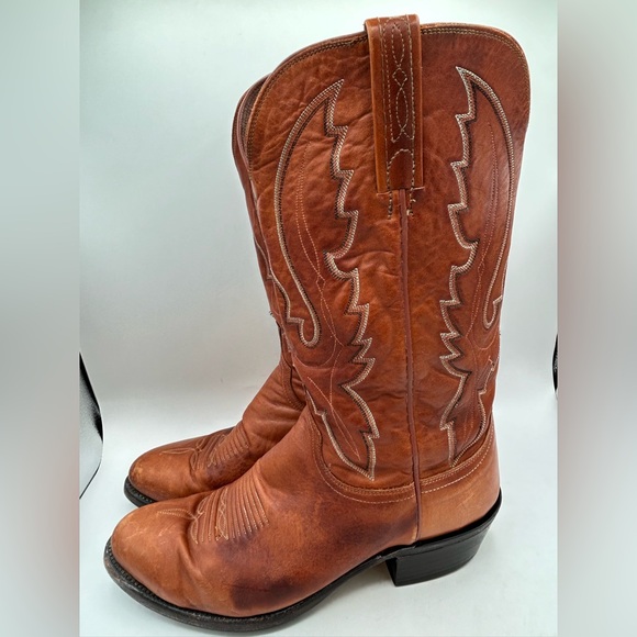 Lucchese 1883 Men’s Cowboy Western Boots Camel Brown Leather Men’s Size 8.5 2E - Picture 1 of 14